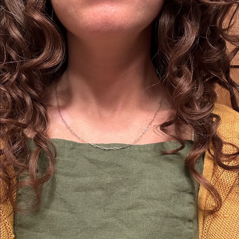 Silver Baby Antonia Paperclip Necklace — Layering Chain - Picture 2 of 2